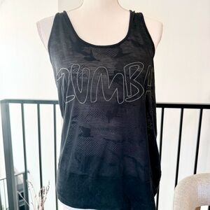 Zumba Fitness Black Camo Burnout Tank Top